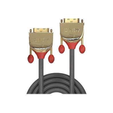Videokabel Lindy DVI-D Dual Link 7,5 Meter schwarz und gold