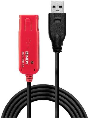 USB 2.0 Kabel Lindy 30 Meter Schwarz und Rot