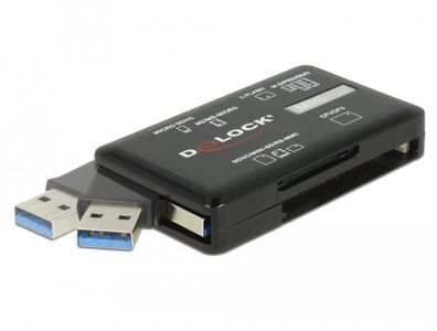 Kartenleser Delock USB 3.2 Gen 1, 6 Steckplätze, schwarz