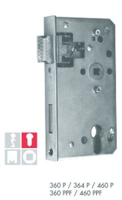 Einsteckschloss für Schlosskasten, 364P, Rohrstärke: 34 mm, 60 Dorn