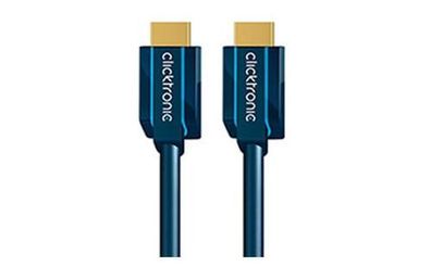 HDMI-Kabel Clicktronic Hochgeschwindigkeits, 12,5 m, Blau