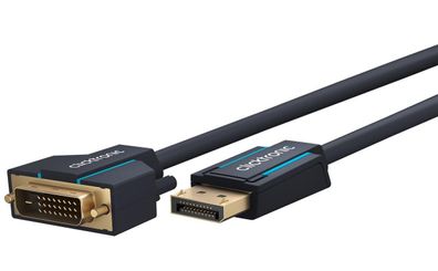 Kabeladapter ClickTronic DisplayPort zu DVI, 2 Meter, Blau