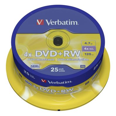 DVD+RW Verbatim Silber matt 4,7 GB 4x Schreibgeschwindigkeit
