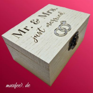 Musik-Holztruhe Hochzeit, Mr. & Mrs., Just Married, Hochzeitsmarsch Art.-Nr. 11158