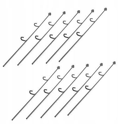 KADAX Blumenstütze, 10 Stück, Pflanzenstütze aus Stahl, 50 cm, Kugel