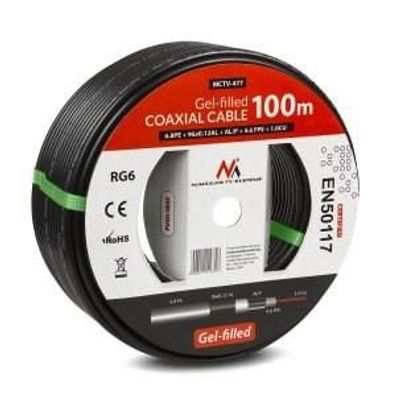 Koaxialkabel Mac-Lean RG6 Gel 100 Meter Schwarz