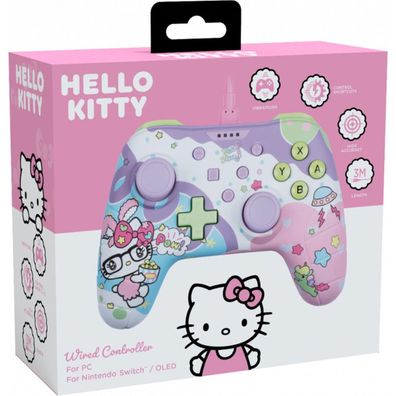 Kabelgebundener Controller Konix Hello Kitty violett und rosa