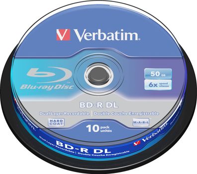 Verbatim BD-R DL 50GB/1-6x Cakebox (10 Disc)