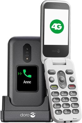 Mobiltelefon Doro 2880 Klapphandy schwarz und weiß