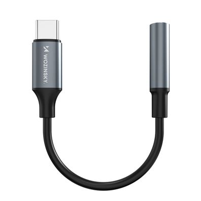 Wozinsky WACM-01 USB-C zu 3,5-mm Adapter Schwarz