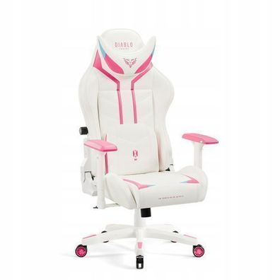 Diablo X-Ray Gaming Stuhl Bürostuhl Schreibtischstuhl weiß-pink, Standard