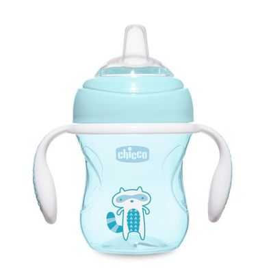Chicco Baby-Trinkbecher für Jungen, 200 ml, Weicher Trinklernsauger ab 4 Monaten
