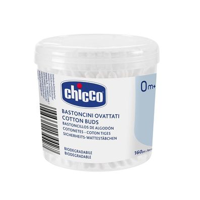 Chicco Baby-Wattestäbchen für Neugeborene, 0m+, 160 Stück
