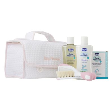 Chicco Baby Moments Pflege-Set in Rosa: Duschgel 200ml, Körperlotion 200ml, Eau