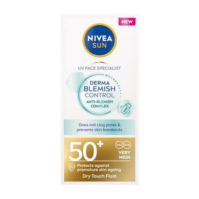 Nivea Sun Derma Gesichtsfluid mit SPF50+ für Unreinheitenkontrolle, 40ml