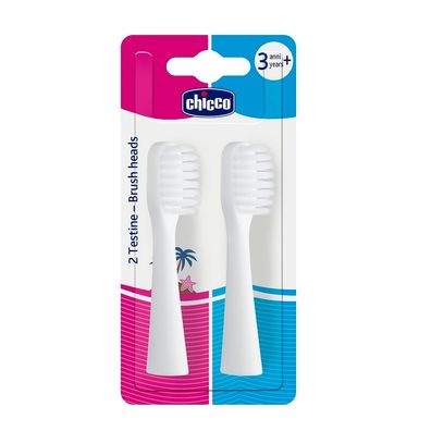Chicco Kinder Ersatz-Zahnbürstenköpfe ab 36 Monaten - Elektrische Zahnpflege für