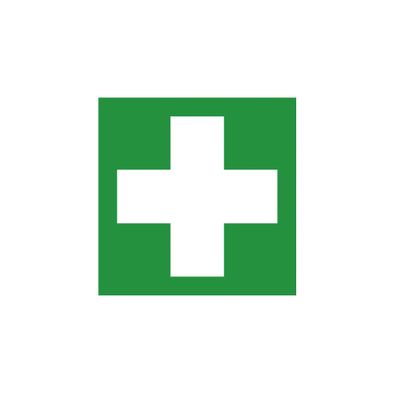 Rettungsschild als Symbol Erste Hilfe nach ISO 7010