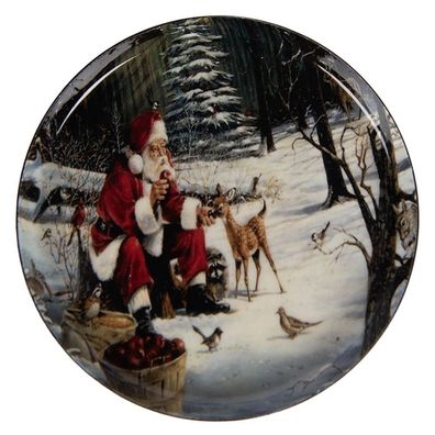 Clayre & Eef Untersetzer für Gläser Ø 11x1 cm Weiß Metall (Gr. Ø 11x1 cm)