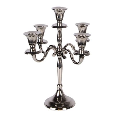 Clayre & Eef Kerzenständer 22x22x28 cm Silberfarbig Aluminium (Gr. 22x22x28 cm)