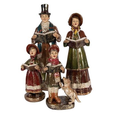 Clayre & Eef Weihnachtsdekorationsfigur Krippe 34/31/21/20 cm Rot Kunststoff