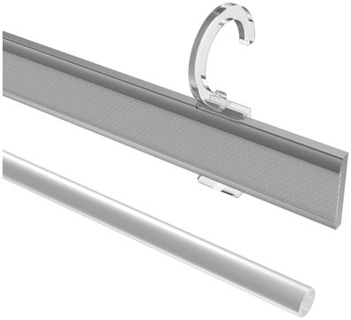 Interdeco Paneelwagen Silbergrau Easyclip 16-20 mm Ø mit Klettband kürzbar, 6 Stück