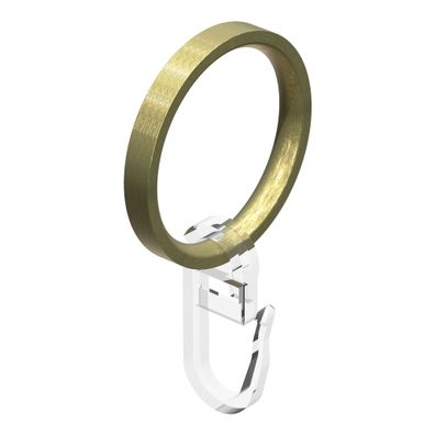 Interdeco Ringe mit Haken 33/27 mm für Stange 20 mm Ø Messing-Optik
