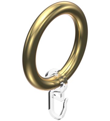 Interdeco PVC-Ringe mit Haken 57/41 mm für Stange 28 mm Ø Messing