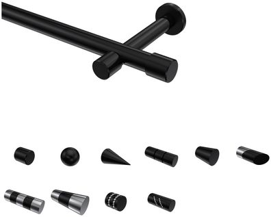 Interdeco Gardinenstangen Schwarz 20 mm Ø Prestige (OR)