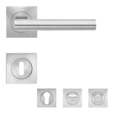 Karcher Türdrücker-Rosetten-Garnitur ER45Q Madeira quadratisch Edelstahl matt