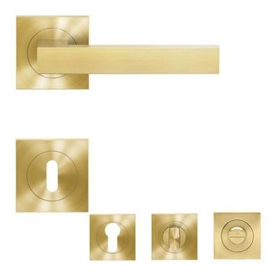 Karcher ER46Q Seattle Türdrücker Rosettengarnitur Messing matt Türbeschlag Türklinke