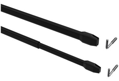 Interdeco Vitragestangen Schwarz oval ausziehbar Geno, 4 Stück