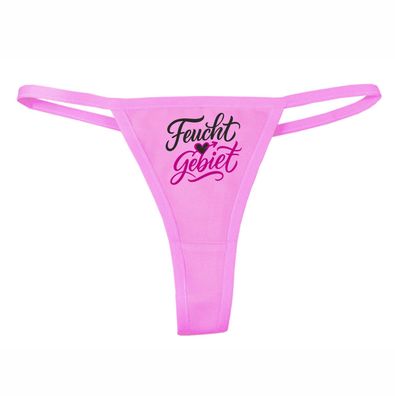 Ladie Tanga Slip bedruckt mit dem Motiv Feuchtgebiet