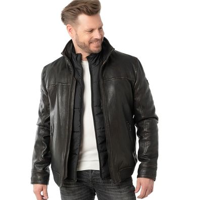 Mauritius - Herren Lederjacke Lammnappa schwarz antik