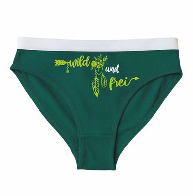 Damen Slip bedruckt mit Motiv Wild und frei