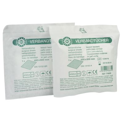 10 x Nobamed Verbandtuch steril Vliessstoff DIN 13152-BR oder DIN 13152-A Wundtuch