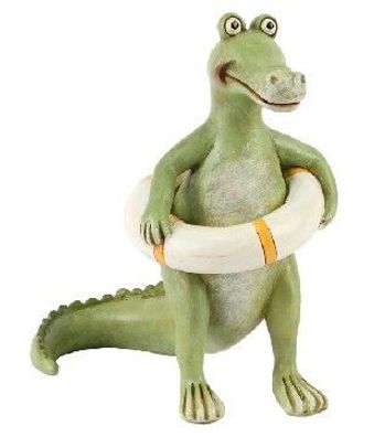 Lustiges Krokodil mit Rettungsring