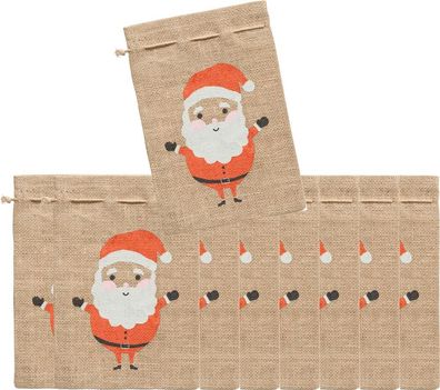 Jutesack Nikolaus natur, 17 x 25 cm, 10 Stück