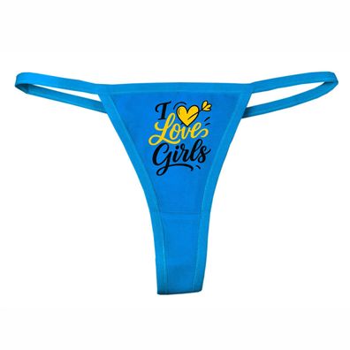 Ladie Tanga Slip bedruckt mit dem Motiv I love girls