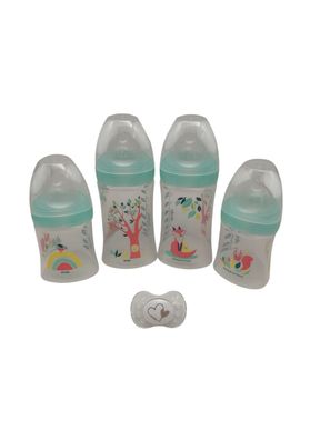 DODIE 4 Flaschen für Neugeborene, runde Anti-Kolik-Sauger