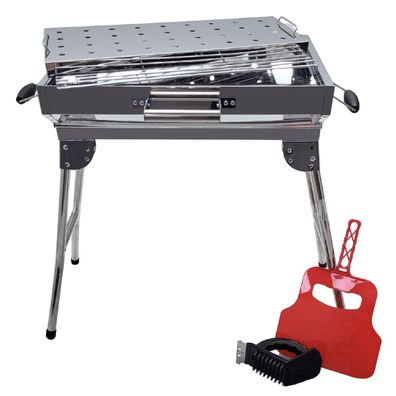 Mangal Iskander Schaschlikgrilll Set mit Grillrost Fächer 10 Spieße