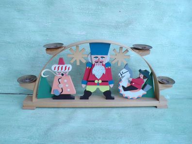 altes Erzgebirge Lichterbogen Pyramide 33,5x15,5cm