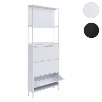 Schuhschrank HWC-O86, Schuhregal Schuhkipper, 3 Kippfächer Metall 201x80x20cm