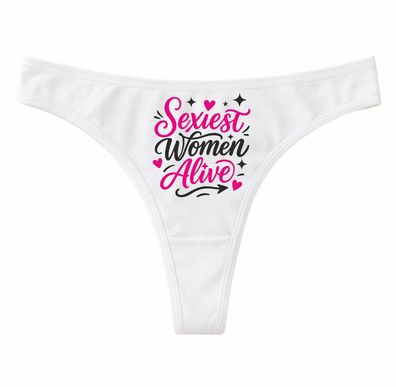 Ladie String Tanga bedruckt mit dem Motiv Sexiest women