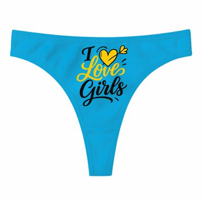 Ladie String Tanga bedruckt I love girls