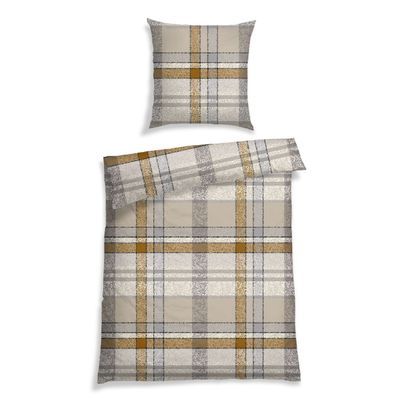 Schiesser Bettwäscheset Arno - 2-teilig - Natur-Grau