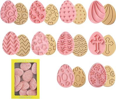 Ausstechformen Ostern Plätzchenausstecher Keksausstecher (10-teilig, Kunststoff)