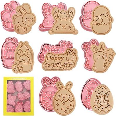 Ausstechformen Ostern Plätzchenausstecher Keksausstecher (8-teilig, Kunststoff)