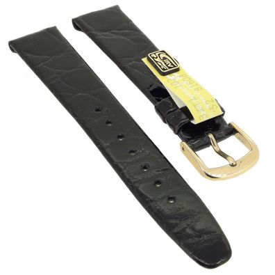 EULIT KROKO CLIP Uhrenarmband | echt Krokodilleder | schwarz 35316