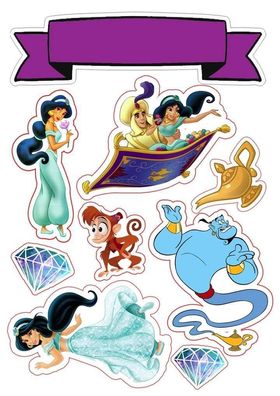 Tortenaufleger Alladyn Personalisierter Alladyn Essbare Tortendekoration aus Fondant