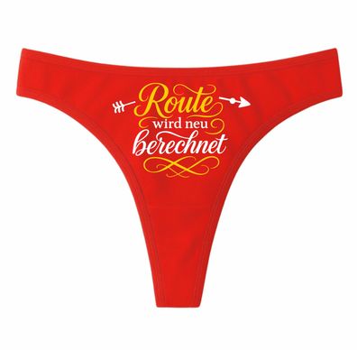 Ladie String Tanga bedruckt mit dem Motiv Route wird neu berechnet